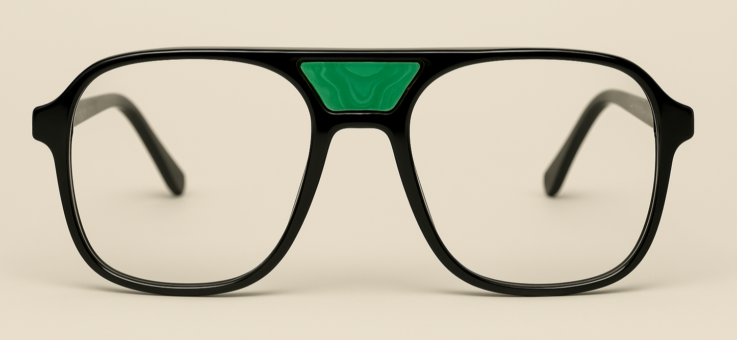 The "Karma" frames are nested with unique natural crystals. Black frames with Blue light and UV blocker. Size: 54-16-145