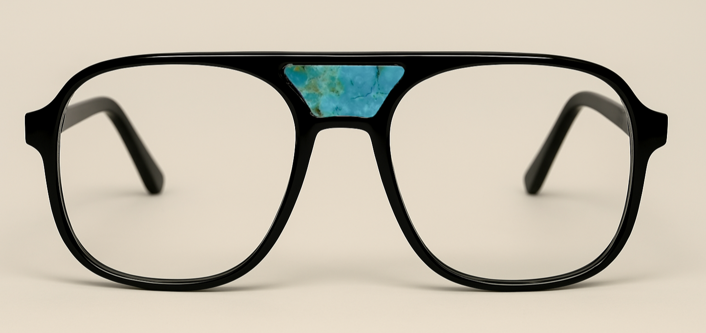 The "Karma" frames are nested with unique natural crystals. Black frames with Blue light and UV blocker. Size: 54-16-145