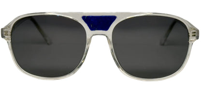 The "Karma" frames are nested with unique natural crystals. Clear frames with Polarized sunglass lenses. Size: 54-16-145