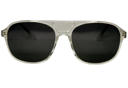 The "Karma" frames are nested with unique natural crystals. Clear frames with Polarized sunglass lenses. Size: 54-16-145