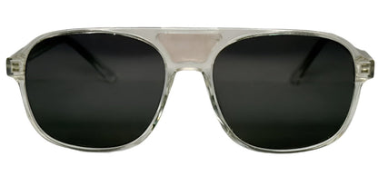 The "Karma" frames are nested with unique natural crystals. Clear frames with Polarized sunglass lenses. Size: 54-16-145